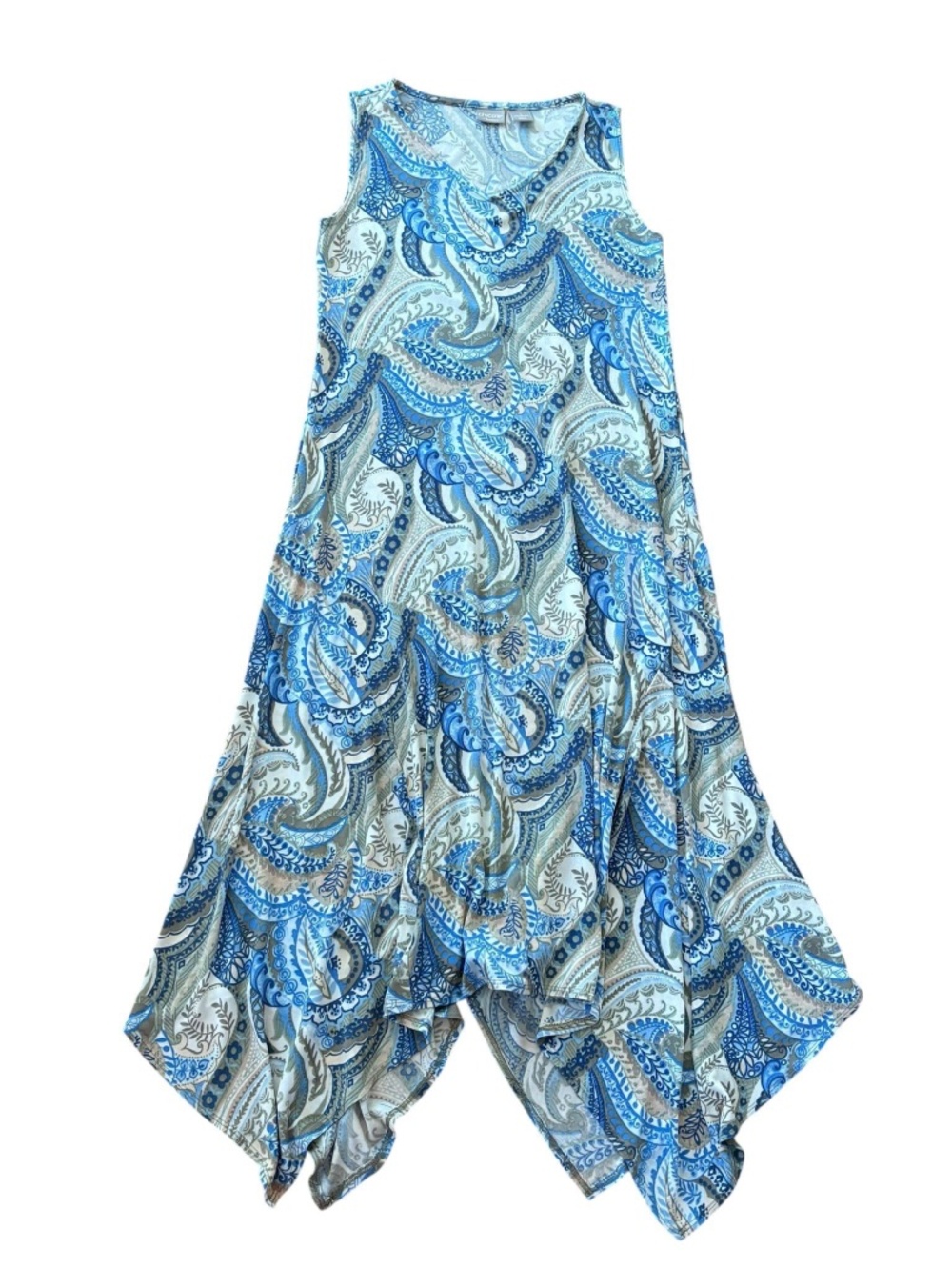 Chico's Blue Paisley Boho Maxi Dress